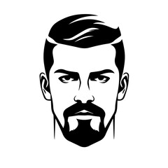 Stylized Male Face Portrait Vector