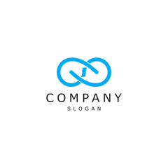Obraz premium Infinity logo design timeless emblem brand identity logotype abstract minimalist monogram typography vector logo