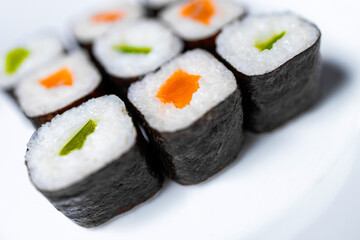 simple fresh sushi on a plate