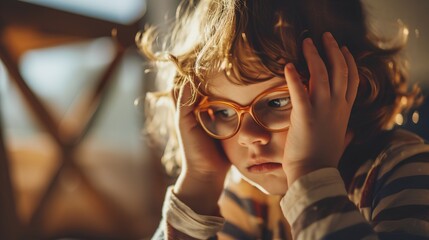 ADHD and mental health challenges, possibly featuring symbols like a scattered puzzle, a brain illustration, or a person in contemplation to depict psychological issues and cognitive disorders.