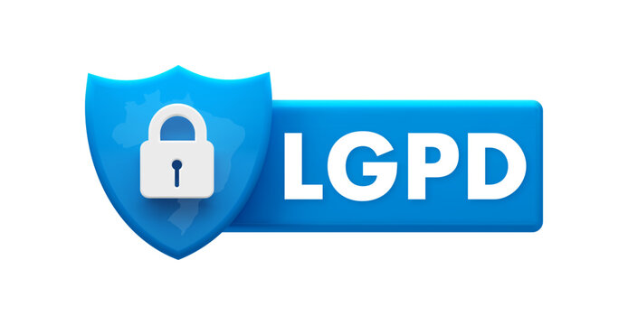 LGPD Compliance Shield Icon - General Data Protection Law Secure Emblem Vector