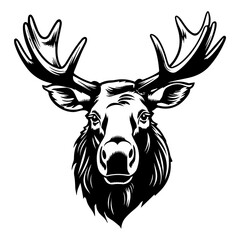 Impressive Moose Head Vector Illustration