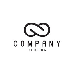 Fototapeta premium Infinity logo design timeless emblem brand identity logotype abstract minimalist monogram typography vector logo