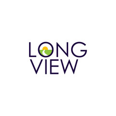 Long View landscaping logo design timeless emblem brand identity logotype abstract minimalist monogram typography vector logo