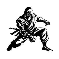 Stealthy Ninja Warrior Vector Art