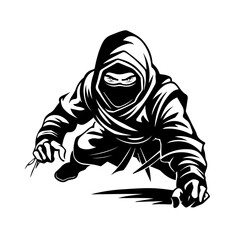 Stealthy Ninja Warrior Vector Art