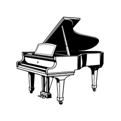 Elegant Grand Piano Vector Illustration