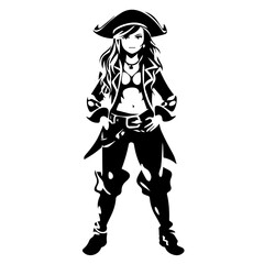 Adventurous Pirate Girl Character Vector