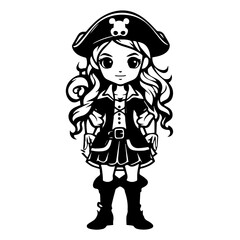 Adventurous Pirate Girl Character Vector