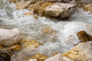 clean water river going rocks