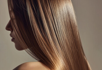 Fototapeta premium Beautiful natural woman with healthy long hair, close-up 