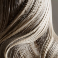Fototapeta premium Beautiful female natural healthy long blonde hair, close-up 