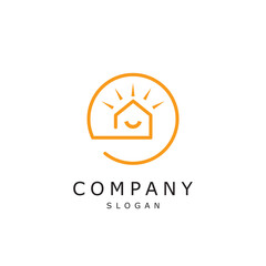 Home real estate round sun nature smile house logo design timeless emblem brand identity logotype abstract minimalist monogram typography vector logo