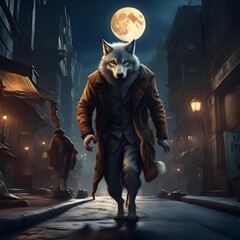 Beneath the full moon in the city, a conflicted wolf man grapples with his dual nature, torn between humanity and primal instincts. His nocturnal struggle leaves an indelible mark on himself and the 