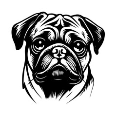 Adorable Pug Dog Cartoon Vector