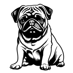 Adorable Pug Dog Cartoon Vector