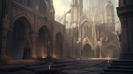 Obraz premium interior of the cathedral of the holy sepulchre. Generative AI