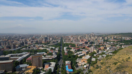 Fototapeta premium Yerevan city, Armenia, parks, buildings, streets, holiday, walking, summer