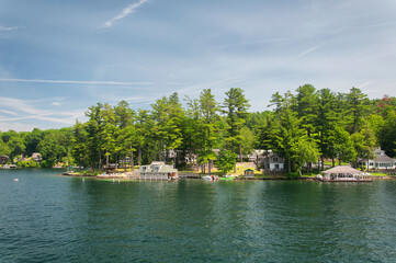 Lake George New York Lakeside Homes and boats
