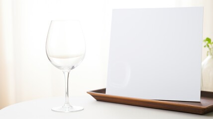 white wine glasses on a plate. Generative AI