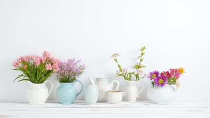 bouquet of flowers in a vase. Generative AI