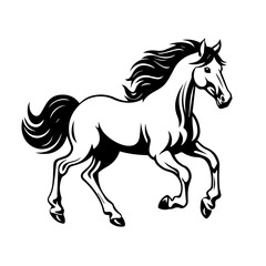 Dynamic Running Horse Vector Illustration