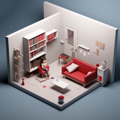 modern living room. Generative AI