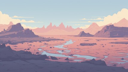 grand canyon panorama. Digital made background. Generative AI