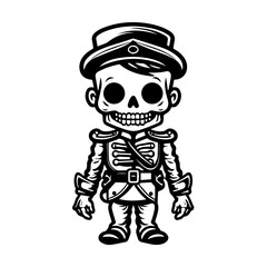 Valiant Skeleton Soldier Vector Art