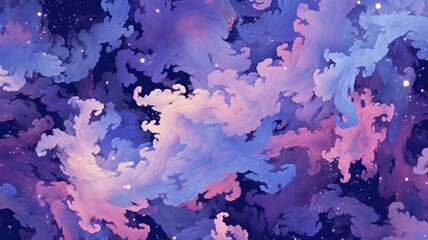 Purple psace background. Galaxy space. Generative AI