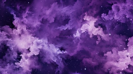 Purple space background, beautiful nebula galaxy. Generative AI - obrazy, fototapety, plakaty