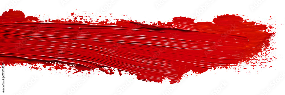 Poster red line of paint isolated on transparent background