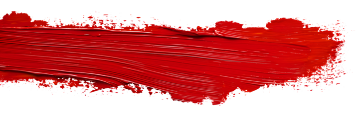 Red line of paint isolated on transparent background