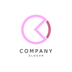 Obraz premium Pink round geometric logo design timeless emblem brand identity logotype abstract minimalist monogram typography vector logo