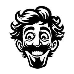 Cheerful Smiling Face Vector Illustration
