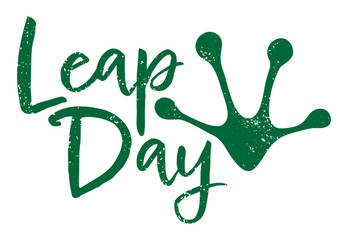 Grunge leap day and frog print design
