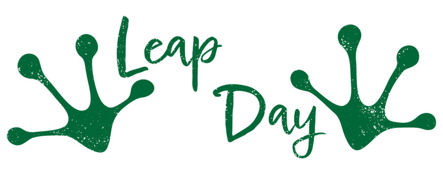 Grunge leap day and frog print design
