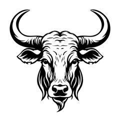 Texas Longhorn Bull Head Vector Emblem