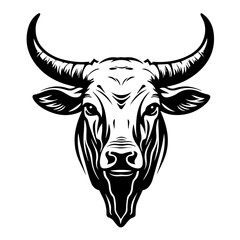 Texas Longhorn Bull Head Vector Emblem