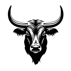 Texas Longhorn Bull Head Vector Emblem