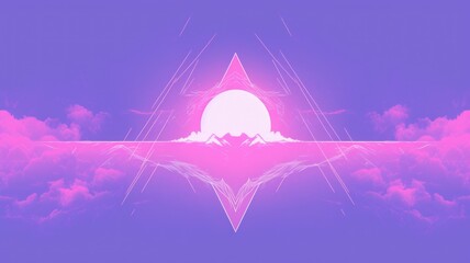 fountain in the sky with clouds. Beautiful 4K purple Background. Digital Illustration. Generative AI - obrazy, fototapety, plakaty