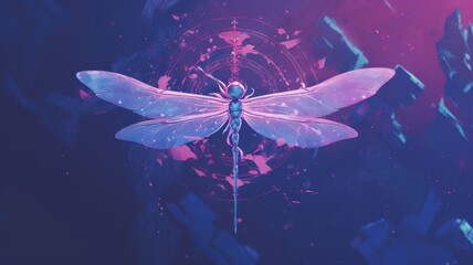 butterfly on the water. Beautiful 4K purple Background. Digital Illustration. Generative AI