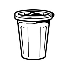 Urban Trash Can Vector Illustration