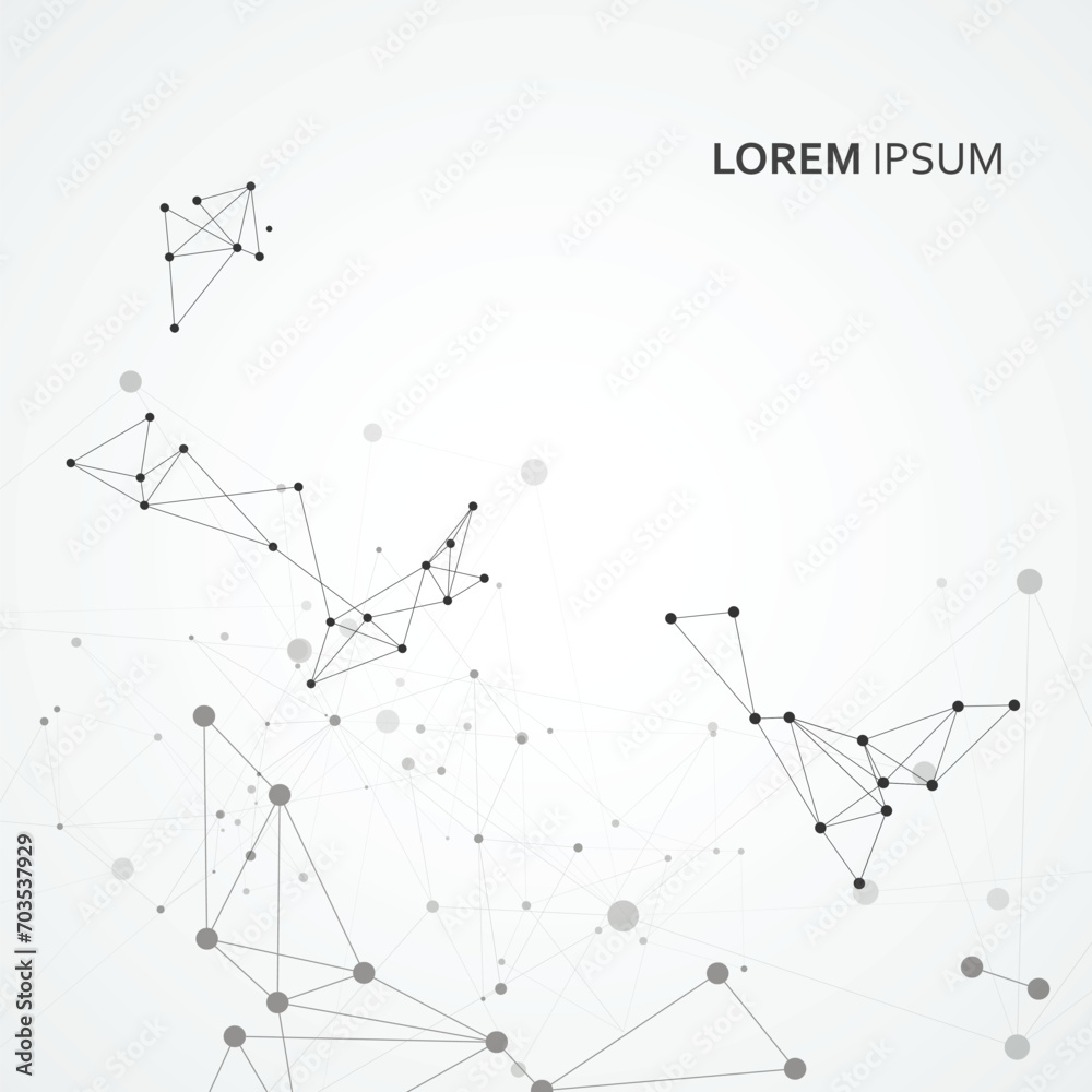 Poster Geometric connected line and dots. Abstract pattern texture. Simple technology graphic background. Vector banner design