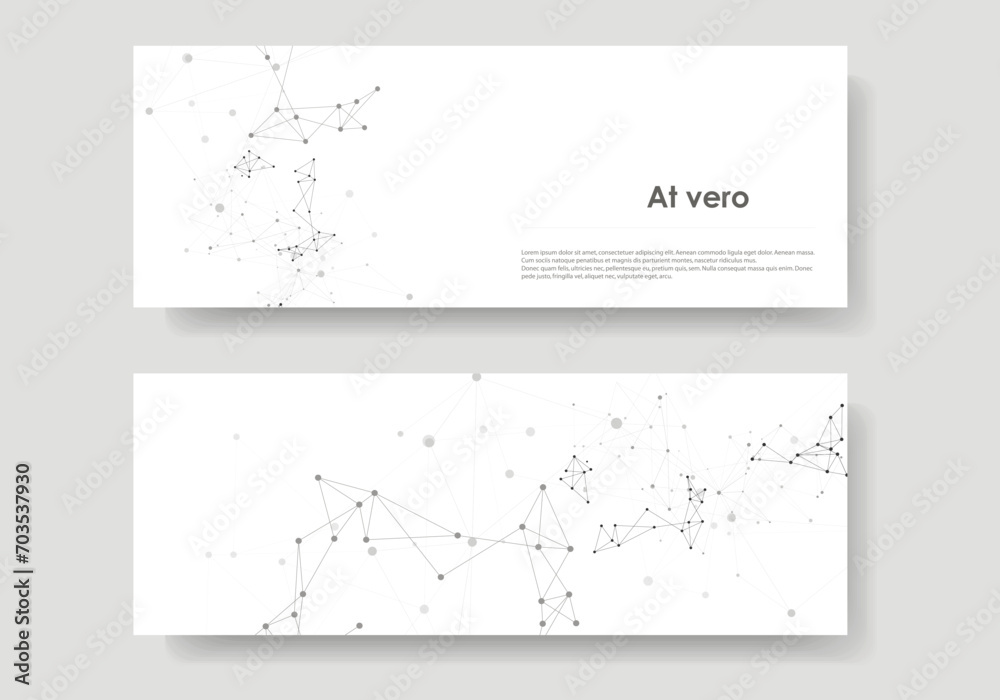 Poster Abstract network design. Vector geometric connect molecule background