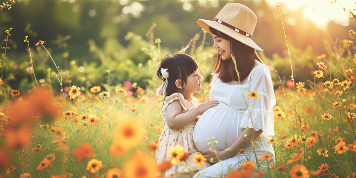 妊婦と子供と