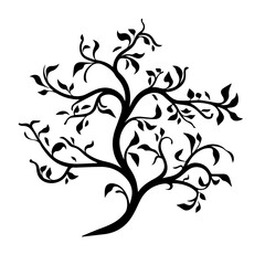 Elegant Tree Branch with Leaves Vector