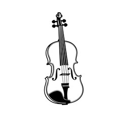 Fototapeta na wymiar Classic Violin and Bow Vector Illustration