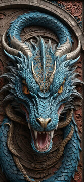 Generative AI illustration of a wyrm dragon high resolution vertical wallpaper dragon iphone wallpaper