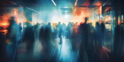 Foto op Aluminium Blurred people walking in the busy nightclub, motion blur time-lapse clubbers © sam